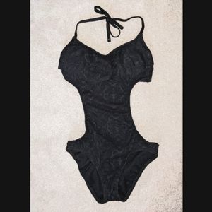Black Lace Cutout Bathing Suit